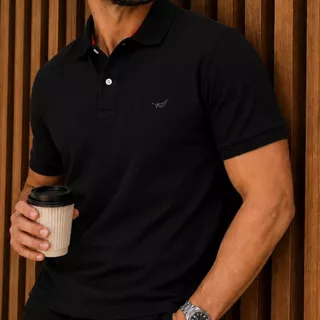Camisa Polo Básica Masculina Piquet Slim