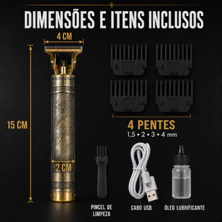 Máquina de cortar cabelo Dragão compacta barbeador elétrico portátil compacto sem fio USB