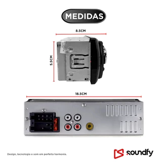 Som Automotivo Universal Soundfy 1 Din Rádio Mp3 Bluetooth Usb Sd Auxiliar Rádio Fm
