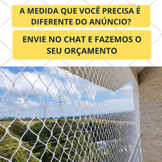 Kit Completo Rede Tela de Proteção Polietileno para Sacadas, Janelas, Gatos e Crianças