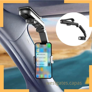 Multifuncional sol viseira titular do telefone celular para carro, 360 ° de rotação suporte do telefone celular
