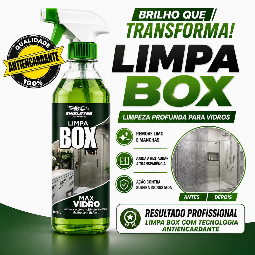 Limpa Box Vidro Banheiro Blindex 500ml - Remove Mancha de Vidros Sem ...