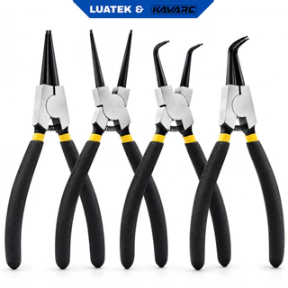 Kit 4 Alicates Alicate Anel Seeger Anel de Trava 7 Polegadas Interno Externo Reto Curvo LUATEK