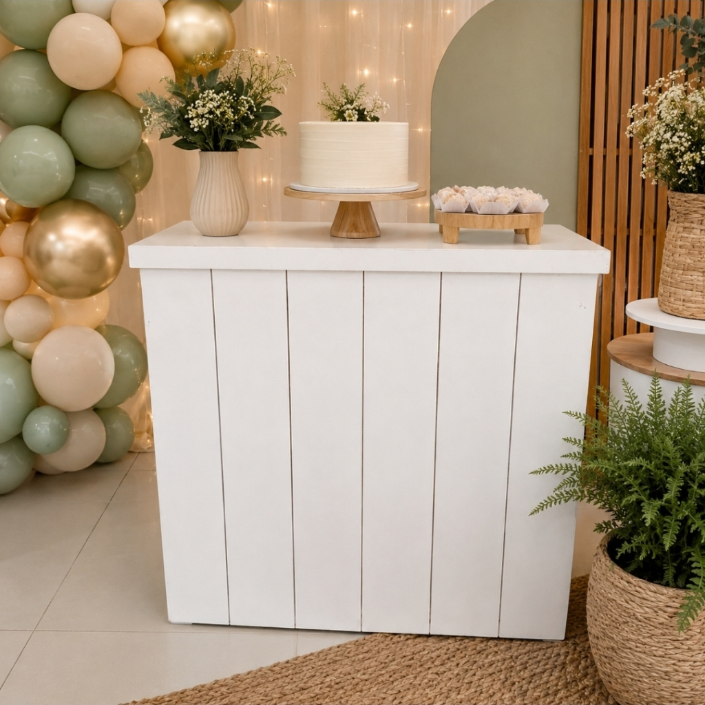 Mesa Ripada bomb e Cômoda fake de Madeira Branca MDF para Decoração de ...