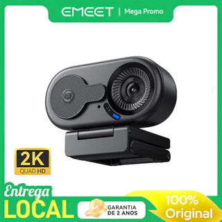Webcam EMEET C100 2K QHD USB Plug & Play para PC e Mac | Foco Fixo, Tampa Privacidade, Aulas e Home Office