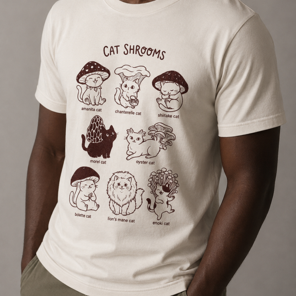 Camiseta CAT SHROOMS | Shopee Brasil
