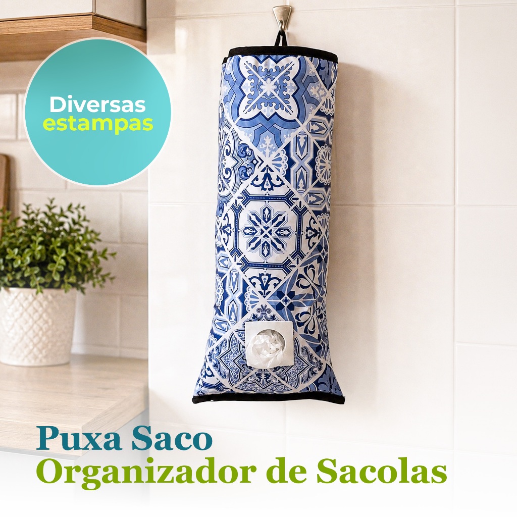 Puxa Saco Organizador de Sacolas – Dispenser Estampado Impermeável para ...