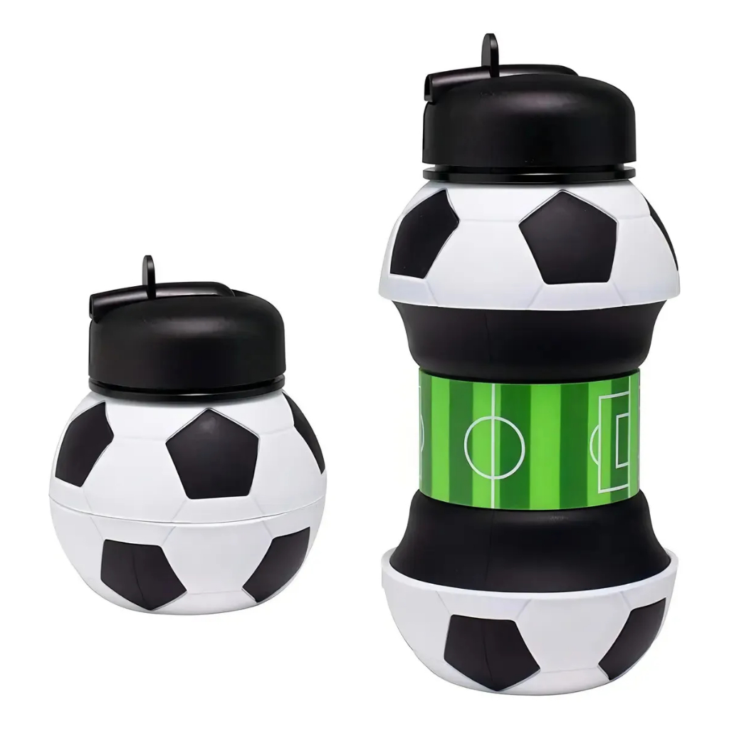 Garrafa Dobrável de Silicone Retrátil 500-ml Portátil Infantil Futebol garrafa de esportes Ar Livre infantil