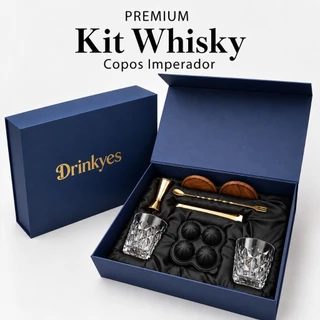 Kit Presente Whisky Uisque Drinks Copos de Vidro Diferentes | Caixa Presente Aniversario Namorado Pai Homem Chefe Amigo