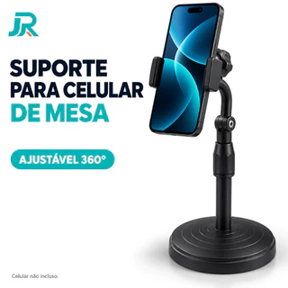 Suporte de Mesa para Celular Articulado 360° Altura Ajustável Mini Pedestal para Lives Casa e Escritório