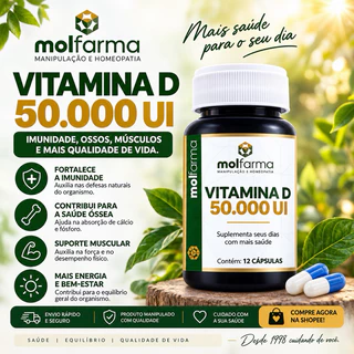 Vitamina D3 (colecalciferol) - 12 cápsulas