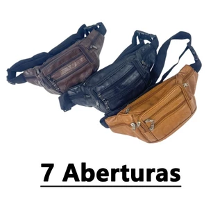 Pochete Feita De Couro Sintetico 7 Aberturas Legítimo Espaçosa Resistente Masculino e Feminino