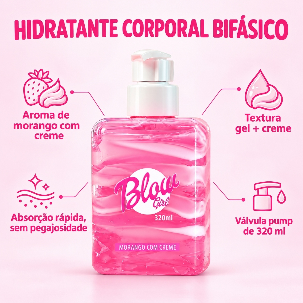Hidratante corporal bifásico Blow Girl Morango Doce — foto 2