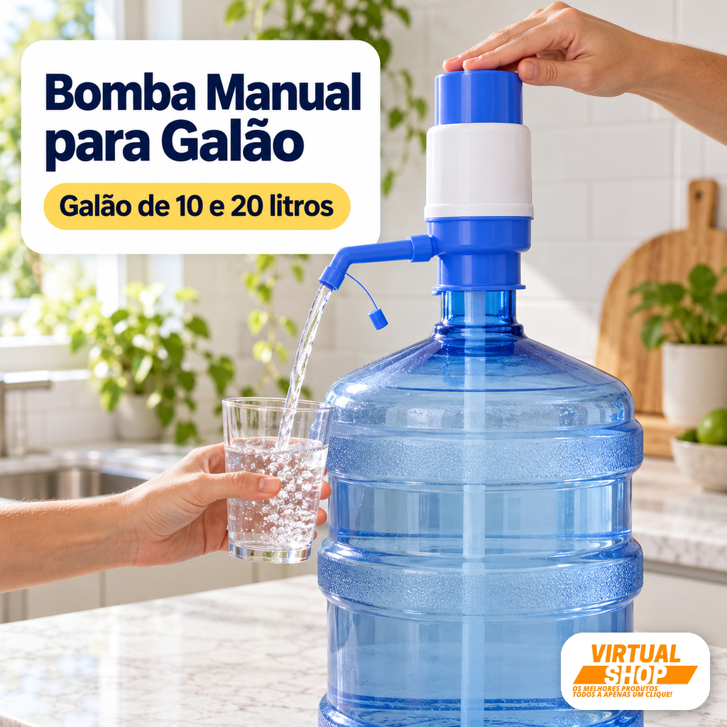 1 ou 2 Bomba Manual Galão 10/20 Litros Água Mineral Do Bico P/ Copo