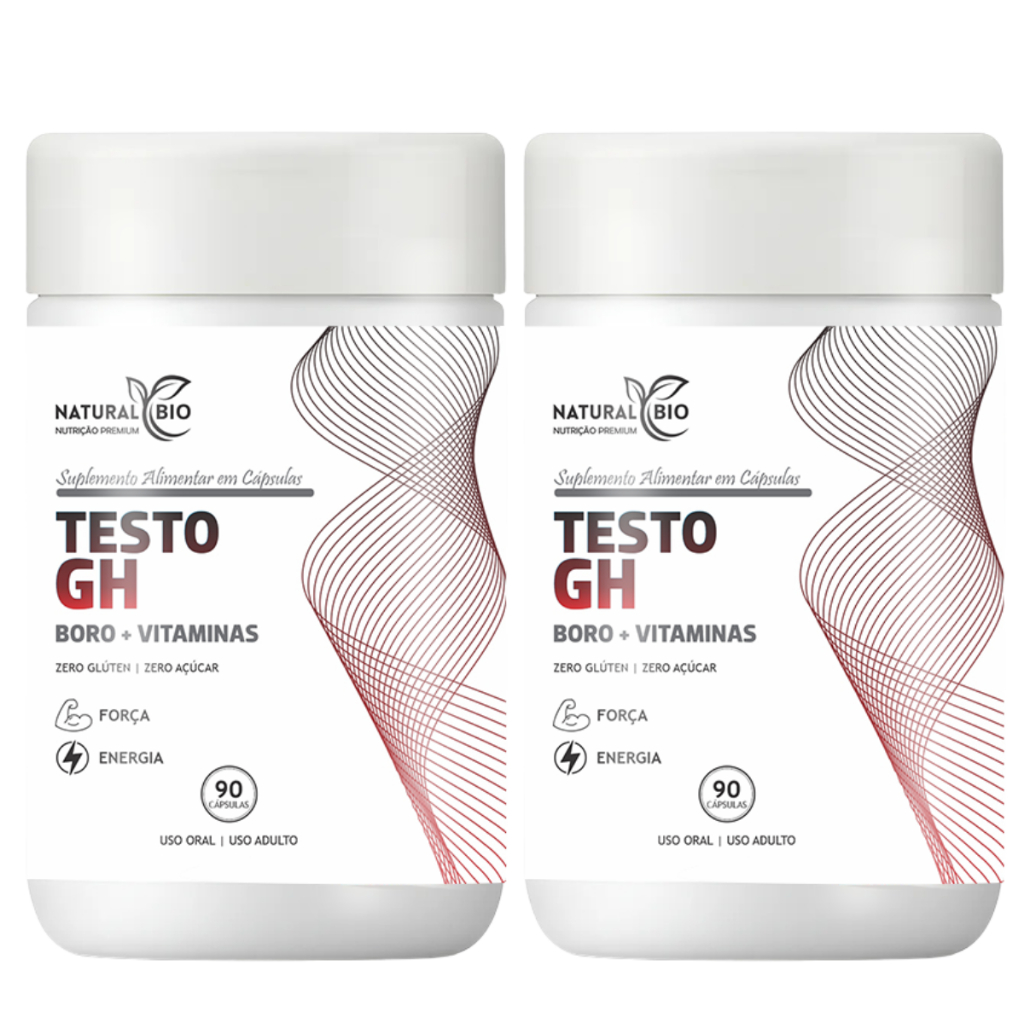 Kit 2x Testo GH Masculino e Feminino 90 cápsulas 100% Original e Puro ...