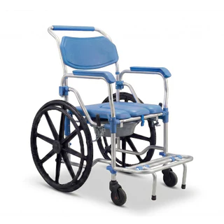 Cadeira de Banho Com Rodas Grandes D65 Dellamed em Alumínio 4 em 1 Até 150kg em Oferta na Shopee