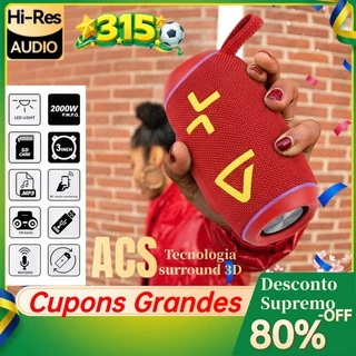 Caixa De Som Bluetooth 16W Portátil TWS atmosfera colorida RBG mini speaker à prova d'água subwoofer potente-HY-695 em Oferta na Shopee