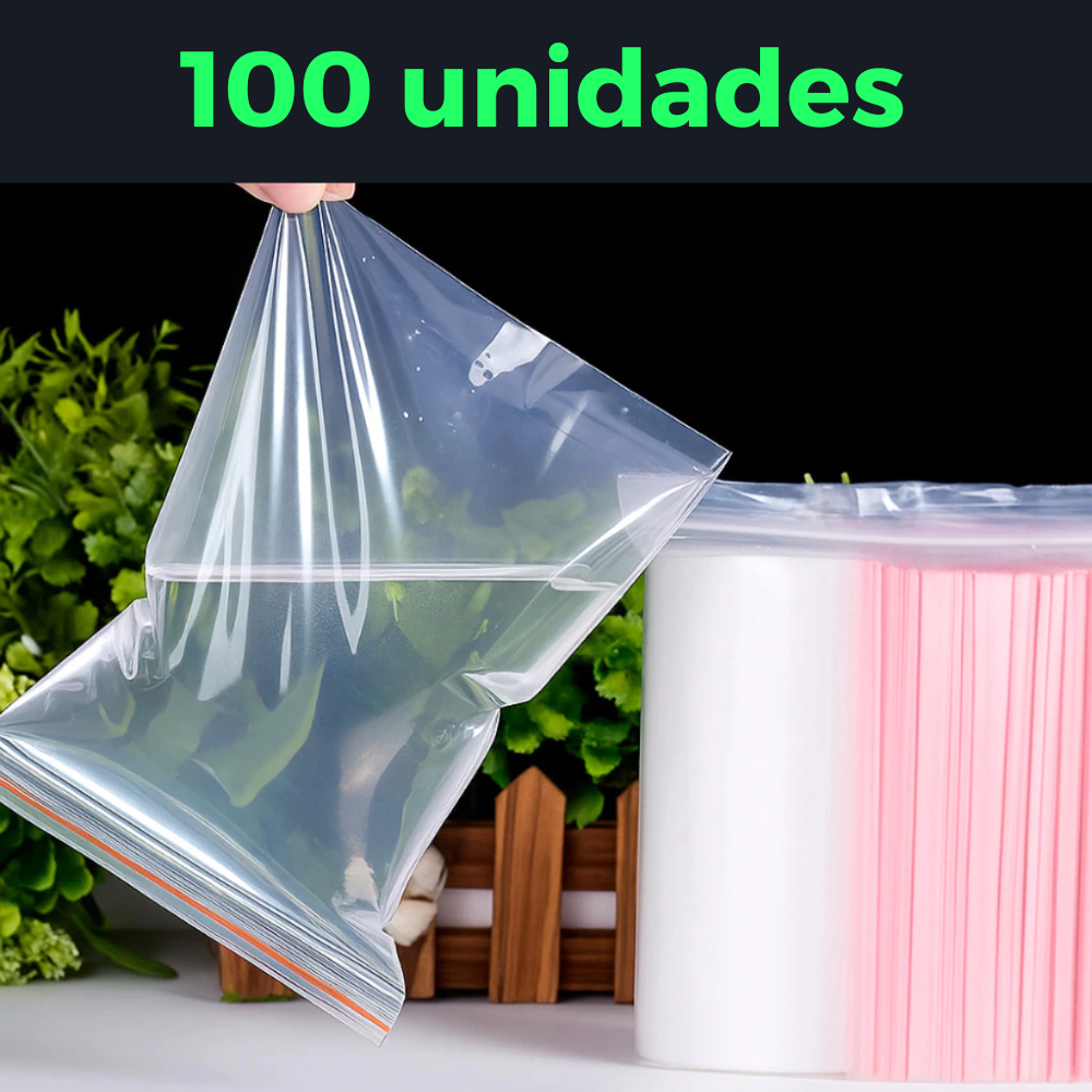 Saco com Zip Lock Hermético 100 unidades Abre e Fecha - Saquinho ...