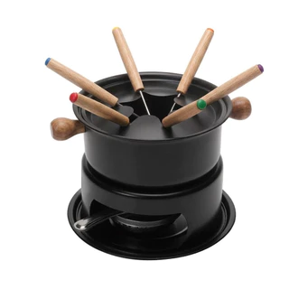Panela de Fondue Preta 16cm 11 peças - Casambiente FD214 em Oferta na Shopee