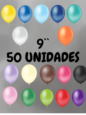 Balão PIC PIC Bexiga Bola Festa Látex 9″ Polegadas Redondo Granfesta – Pacote com 50 Unidades