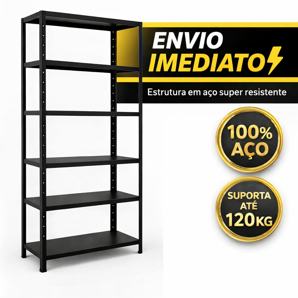Estante Aço Prateleira Multiuso 6 Nivel Bandeja Reforçada Aç