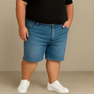 Bermuda Jeans Evolution Masculina Plus Size Grande 48-58