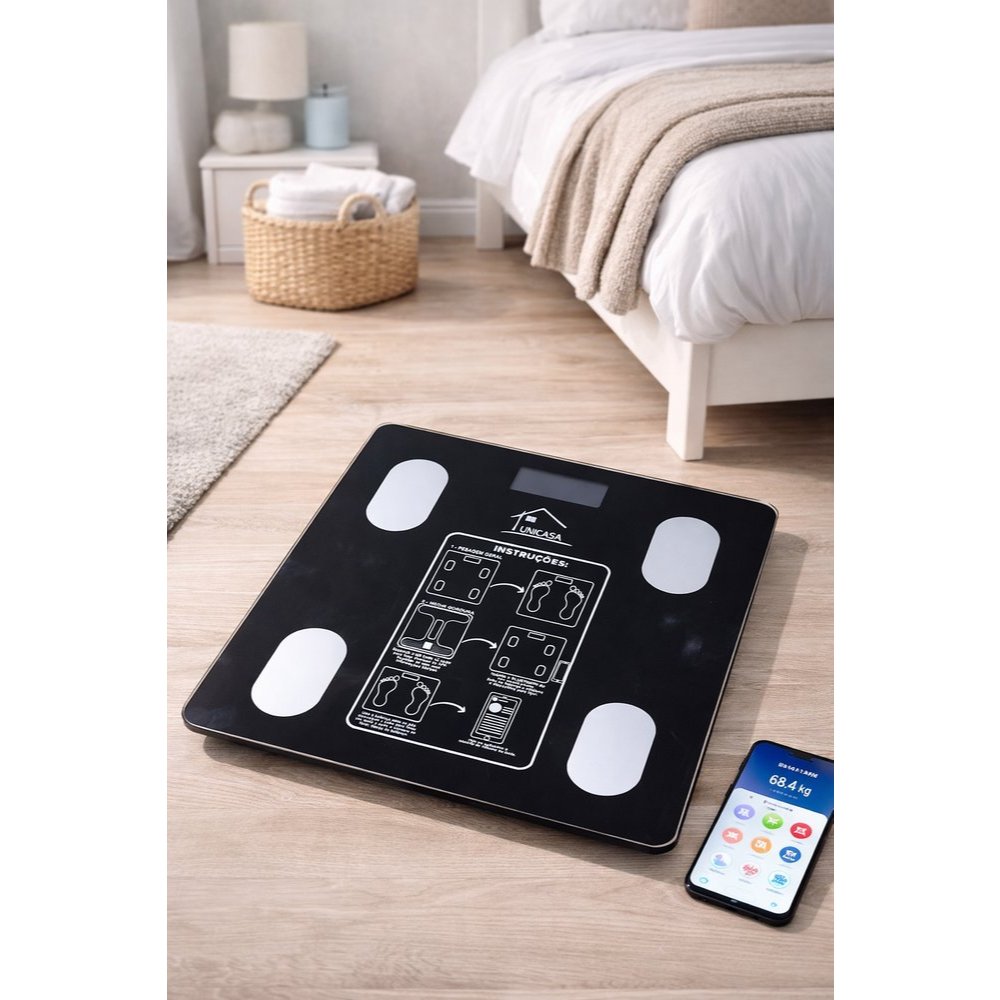 Balança Inteligente Corporal Bluetooth Capacidade 140kg Análise Bioimpedancia Precision — R$ 34,89 em Shopee