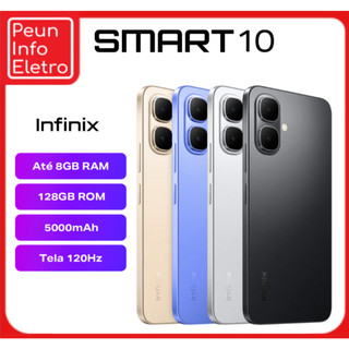 Celular Infinix Smart 10 X6725 Dual SIM de 128GB 4GB + 4GB RAM de 6.67" 8+2MP 8MP em Oferta na Shopee