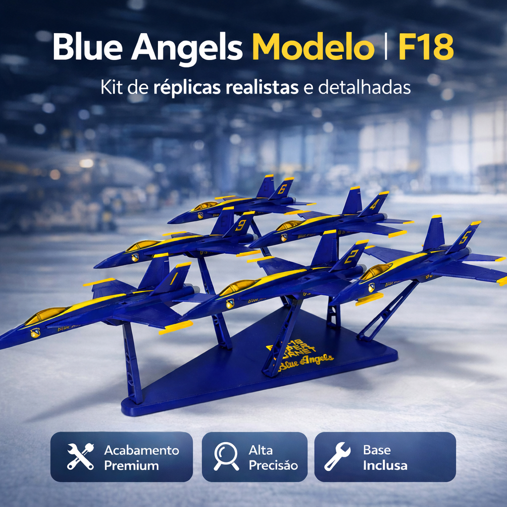 F/A-18 Hornet Blue Angels KIT CARD para Montar - Miniatura 3D