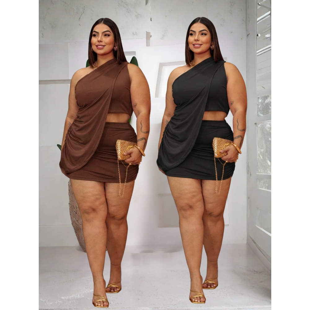 Conjunto Feminino Bata Mula Manca Plus Size Suplex Cintura Alta Moda Gringa 3 Pecas Moda 2026