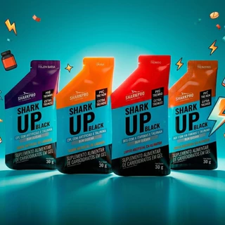 Shark Up Black Pré Treino em Gel C/10 Unidades 30g cada - ShakPro