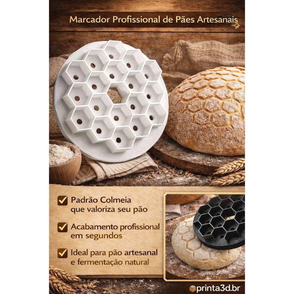 Vincador de Pão Colmeia | Marcador de Massa Hexagonal para P