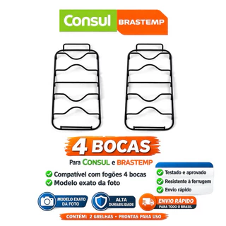 kit 2 Grelhas para Fogão 4 Bocas pega brastemp / cônsul Alta qualidade Fogão 4 bocas