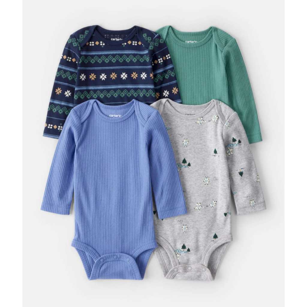 Kit Body Carter's Manga Longa - 4 peças  - Menino - Novo e Original em Oferta na Shopee