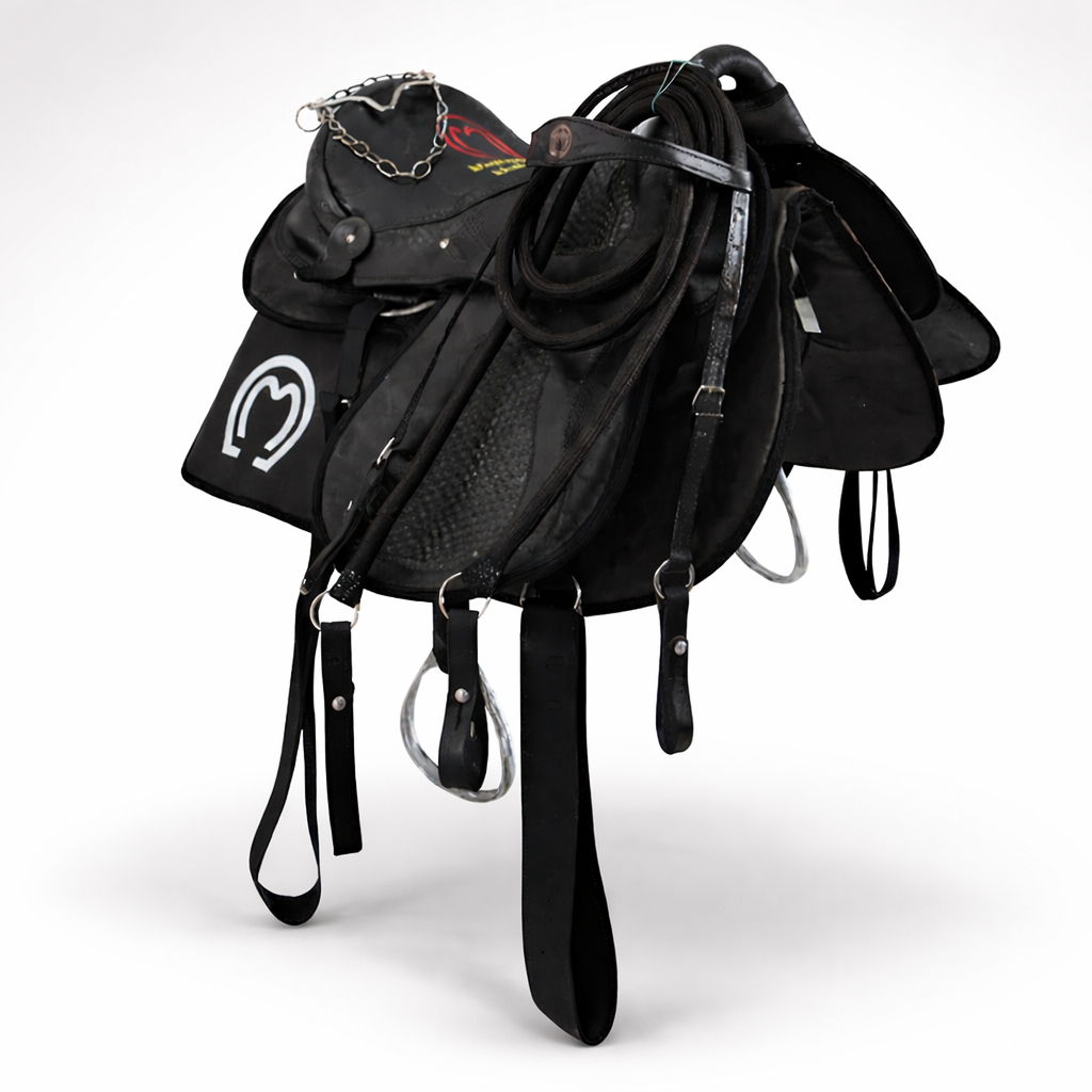 Sela Australiana 16" Couro Legítimo Completa Kit Montaria Mangalarga