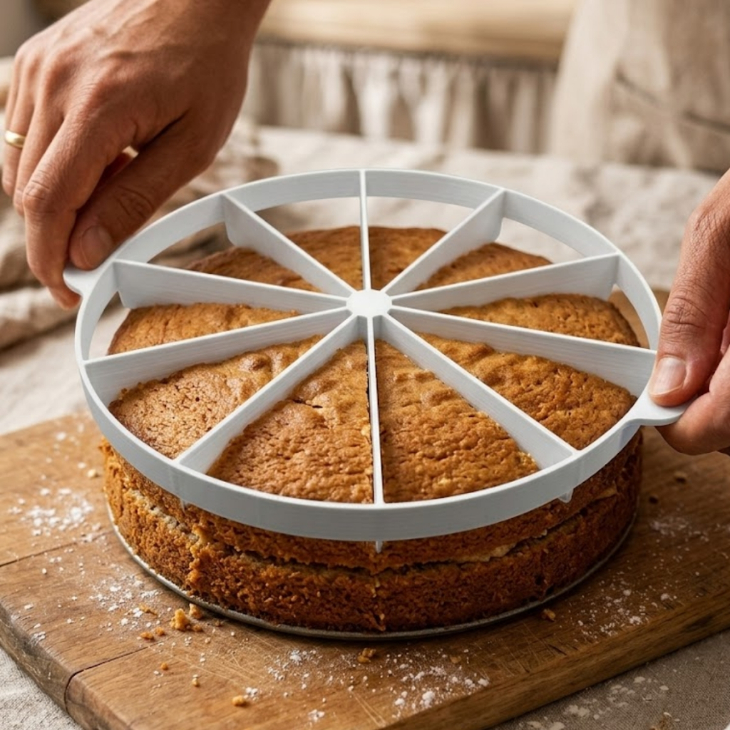 Marcador Cortador De Bolos Tortas Pudim 24cm Com 10 Fatias