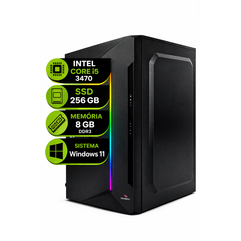 Computador PC CPU Intel Core i5 3470 SSD 256GB Windows 11 | Shopee