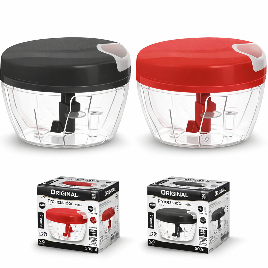 Processador e triturador 500ml 3 Laminas De Alimentos e 170m