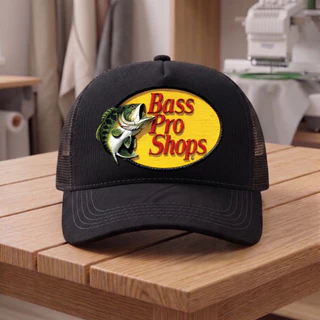 Boné Trucker Bass Pro Shops - Aba Curva com Regulagem com Tela Esportivo Unissex Premium