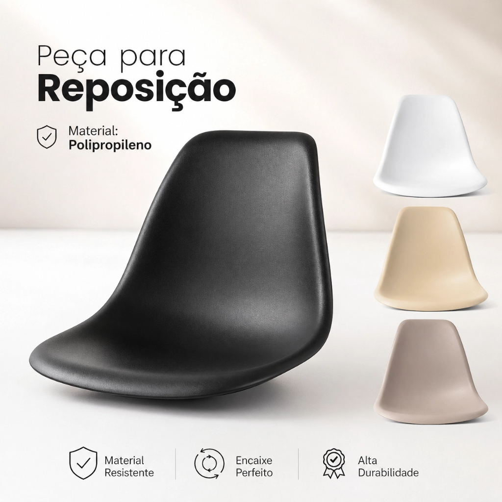 Assento Reposição Para Cadeira Eames Kit 1/2/4 Polipropileno Cores