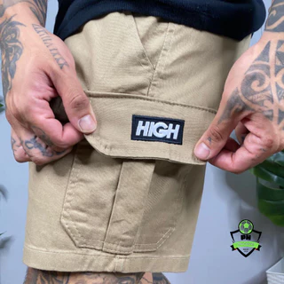 Short Masculino Cargo Brim Sarja Com Bolso Bermuda Cargo Moda Atual StreetWear Moda Verão