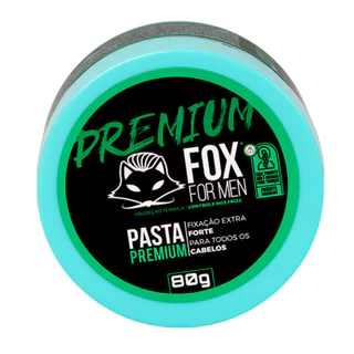 Pasta Premium 80g Fox For Men Efeito Molhado Fixação Forte Pomada Modeladora Masculina