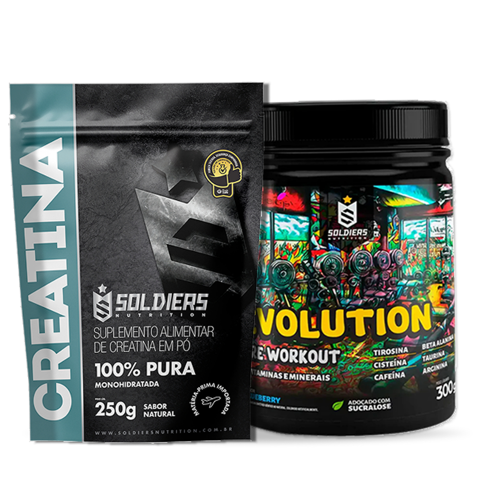 Kit Creatina 250g + Pré-Treino Evolution 300g - Soldiers Nutrition