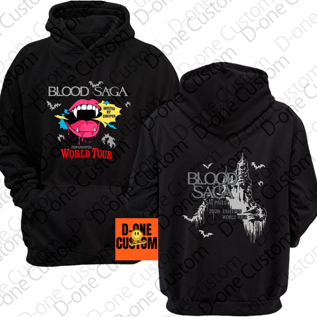Moletom Estampado Enhypen Blood Saga Tour São Paulo 2026 Exclusivo