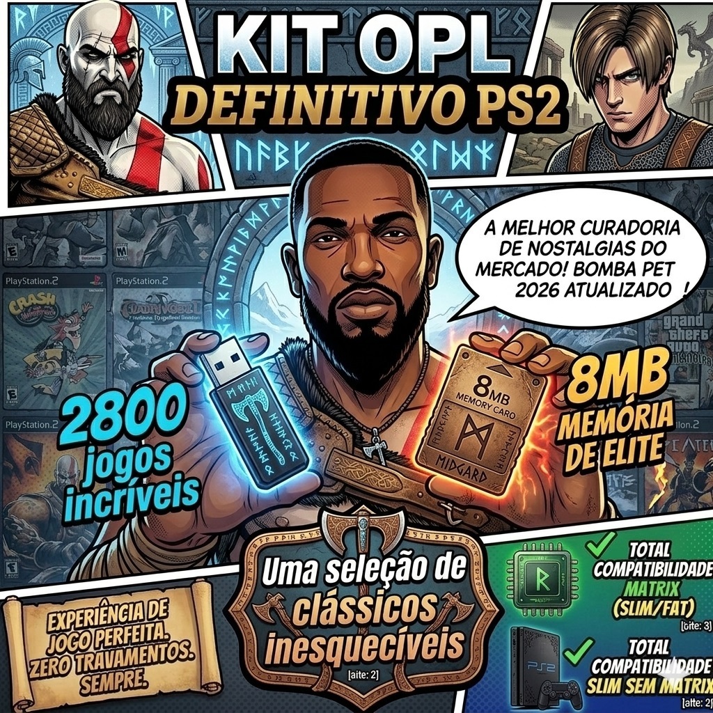 Opl Memory Card + Pendrive | Ps2 Fat e Slim | Shopee Brasil