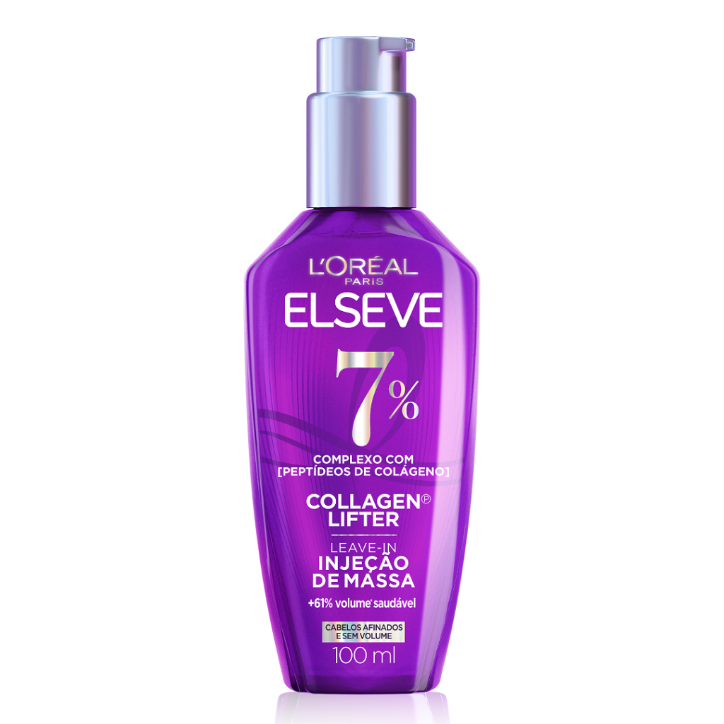Leave-in Sérum Capilar Para Cabelos Finos Injeção de Massa Aumenta o Volume em 61% Elseve Collagen Lifter 100ml