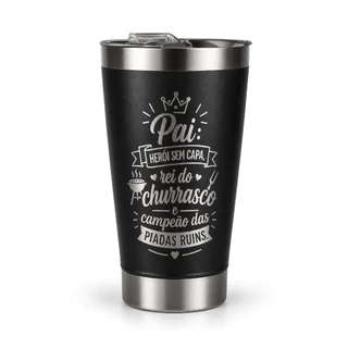 Copo Térmico Personalizado Presente De Dia dos Pais para o Melhor Pai - Exclusivo e Especial - 473ml Com Tampa e Abridor