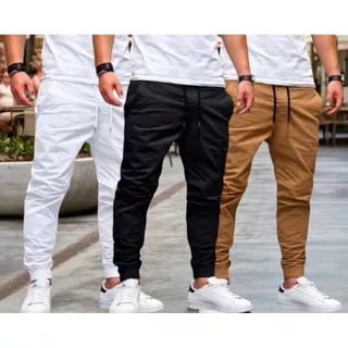 Combo 3 Calças Jogger Unissex Basica Casual e Elegante
