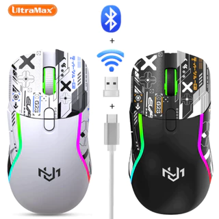 Mouse Gamer Wireless RGB Recarregável Bluetooth 5.0 2.4GHz USB Alta Performance
