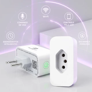 Tomada Inteligente Wifi 16A/20A Medidor Consumo App Panda Plus Alexa Google Tuya Comando Voz Bivolt